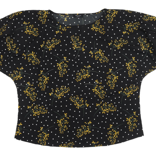 JD Williams Women's Black Floral Kimono Blouse Size 18