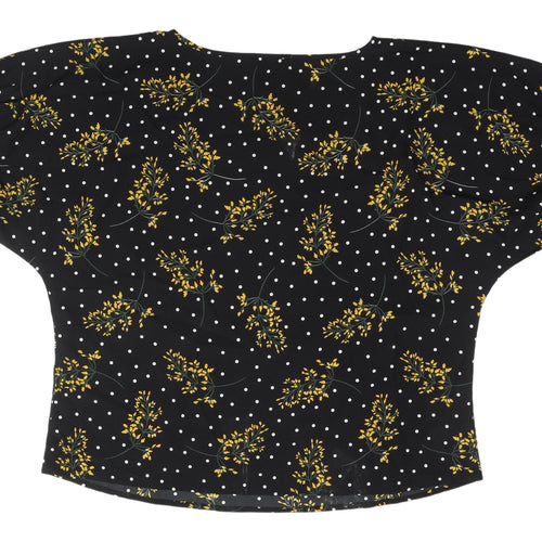 JD Williams Women's Black Floral Kimono Blouse Size 18