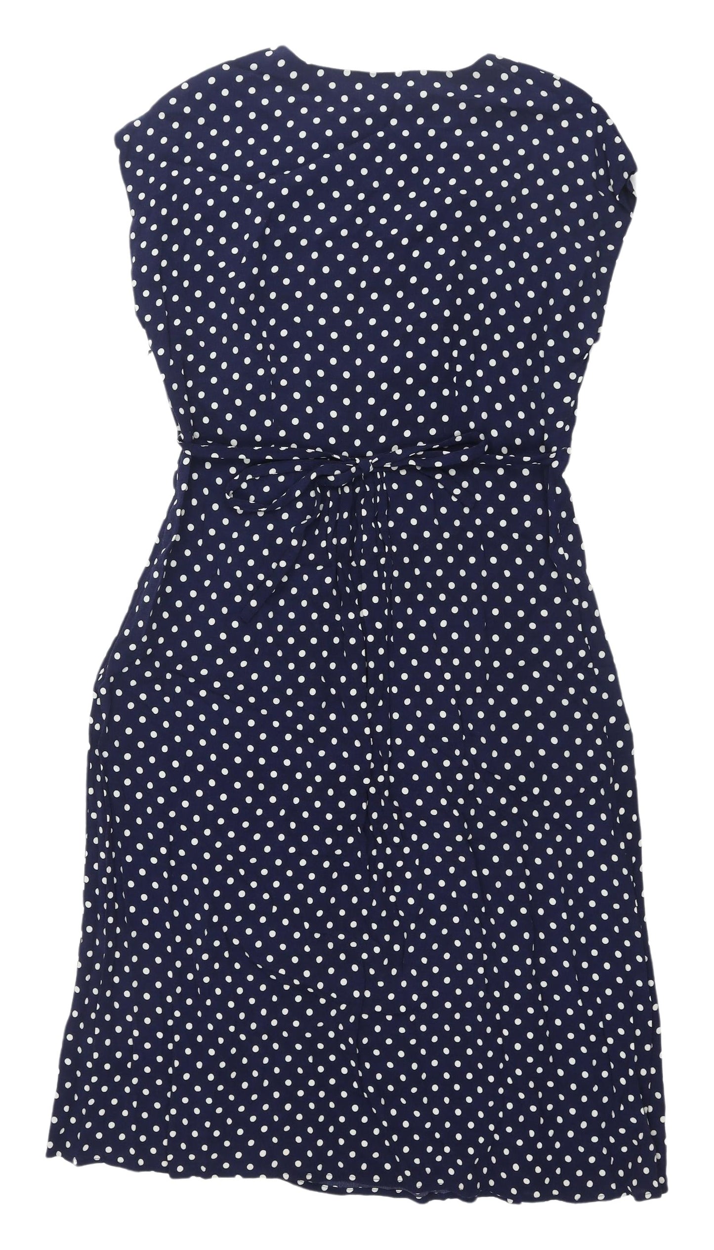 East Women's Blue Polka Dot Dress Size 10