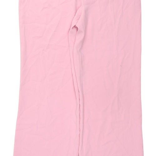 Zara Women's Pink Wide Leg Trousers - XXL, Polyester