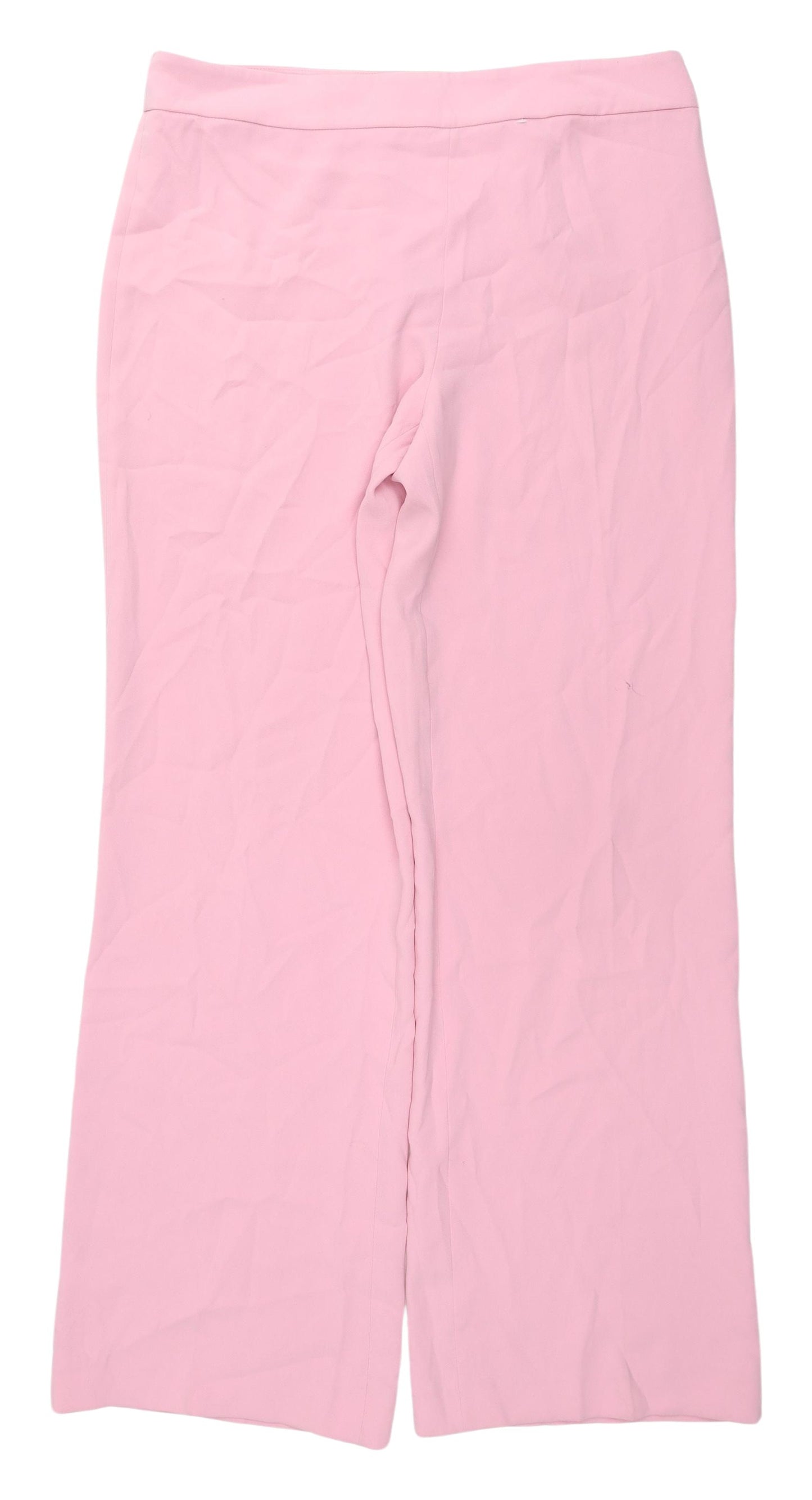 Zara Women's Pink Wide Leg Trousers - XXL, Polyester