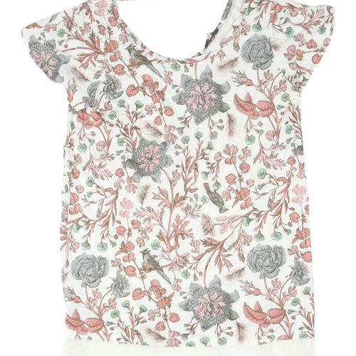 Next Women's Floral Multicoloured Cap Sleeve Top UK 14