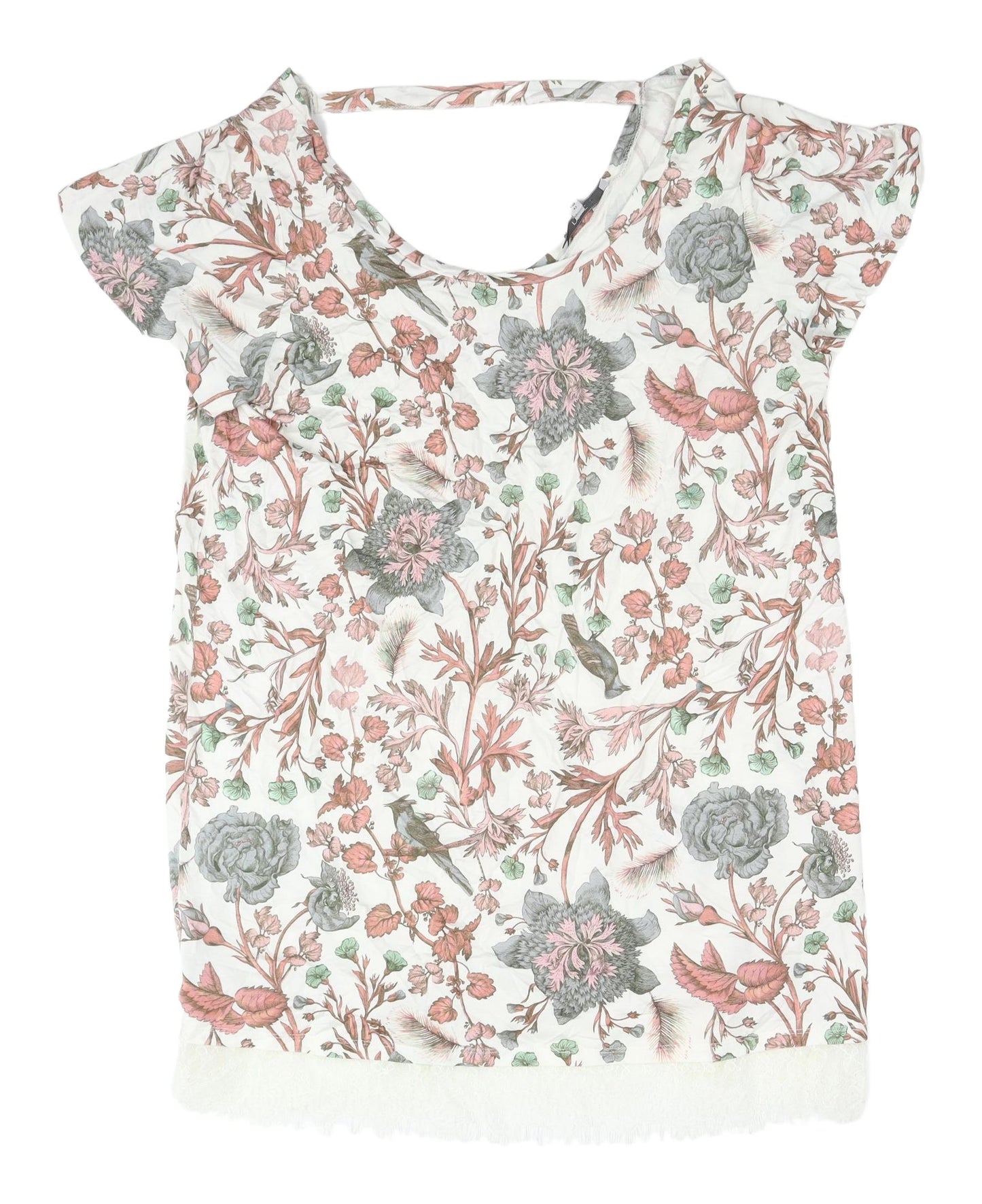 Next Women's Floral Multicoloured Cap Sleeve Top UK 14