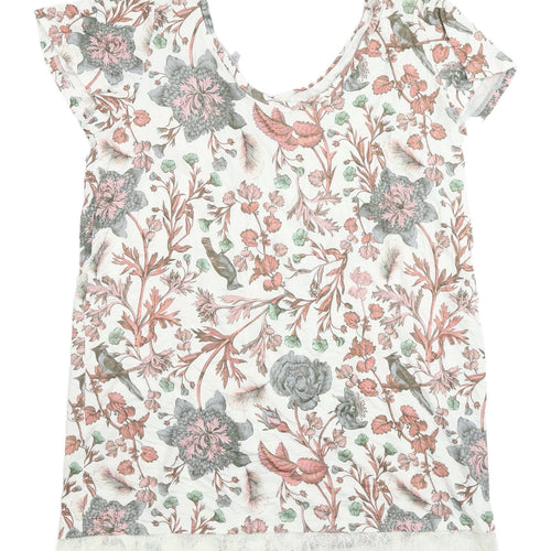 Next Women's Floral Multicoloured Cap Sleeve Top UK 14