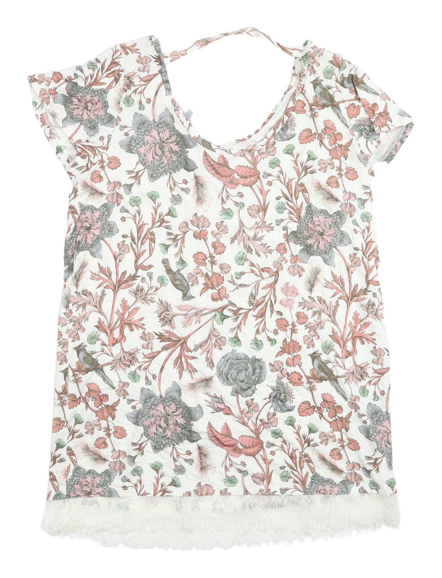 Next Women's Floral Multicoloured Cap Sleeve Top UK 14