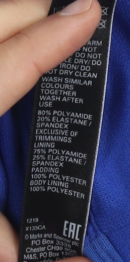 Marks and Spencer Women's Blue Halter One Piece