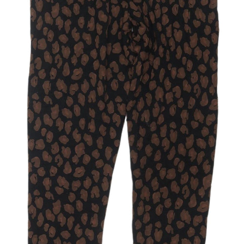 Next Petite Women's Black Animal Print Leggings Size 10