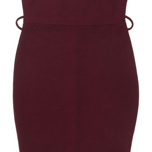 Boohoo Women's Red One Shoulder Bodycon Dress