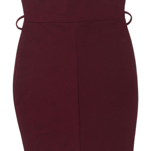 Boohoo Women's Red One Shoulder Bodycon Dress