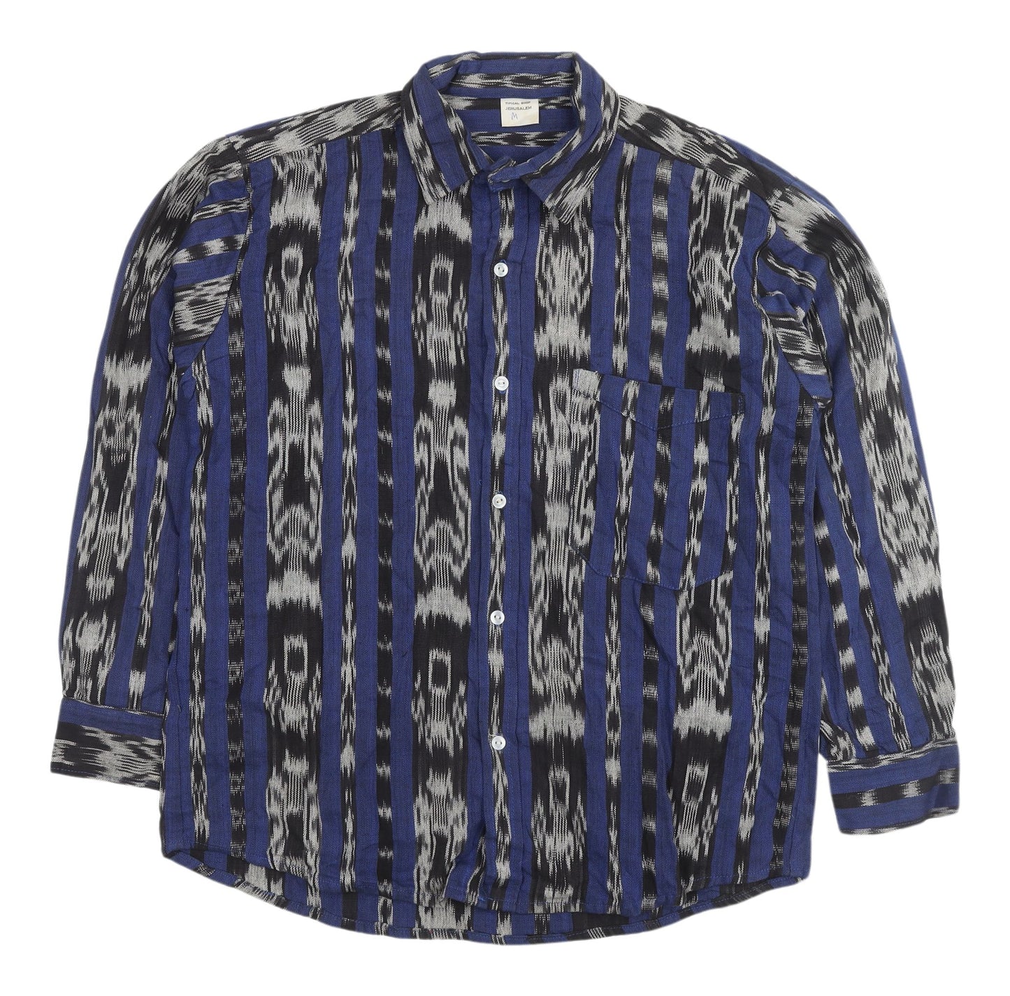 Tipical Shop Jerusalem Blue Striped Cotton Shirt M
