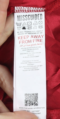 Missguided Women's Red Striped Slip Dress - Size 12