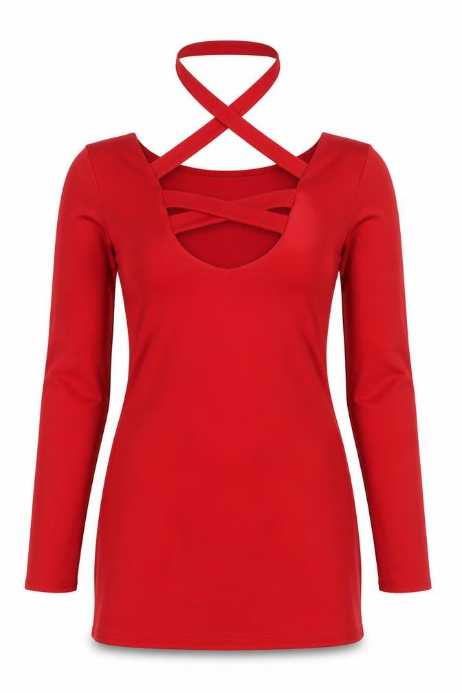 I-X London Red Long Sleeve Dress - Size 12