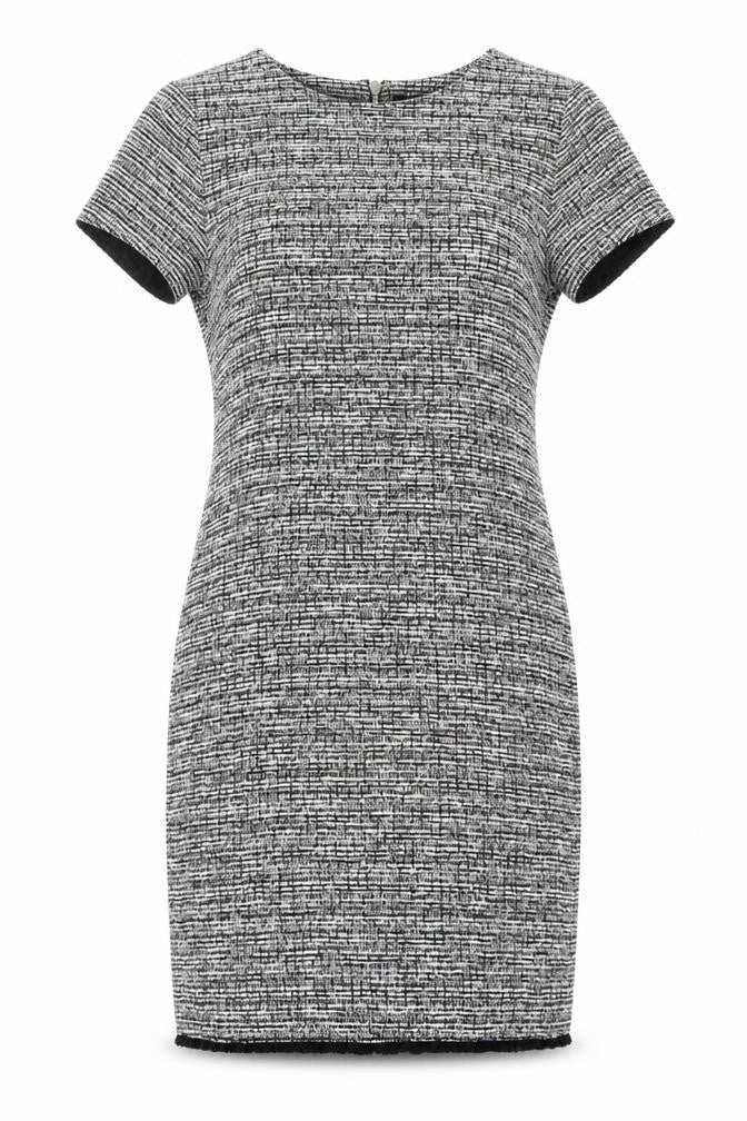 Front view of New Look Women's Black Short Sleeve Shift Dress
