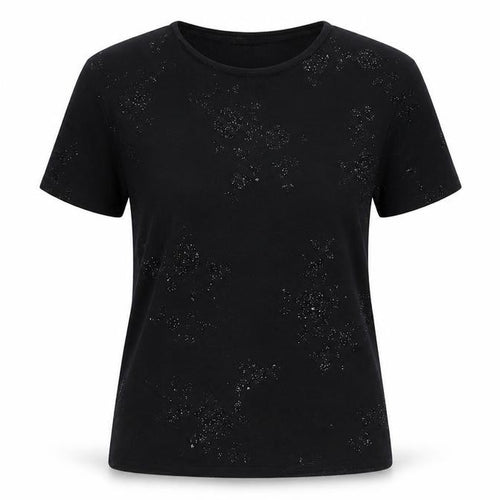 Bon Marché Black Sequin Women's T-Shirt, Size S, Casual Chic
