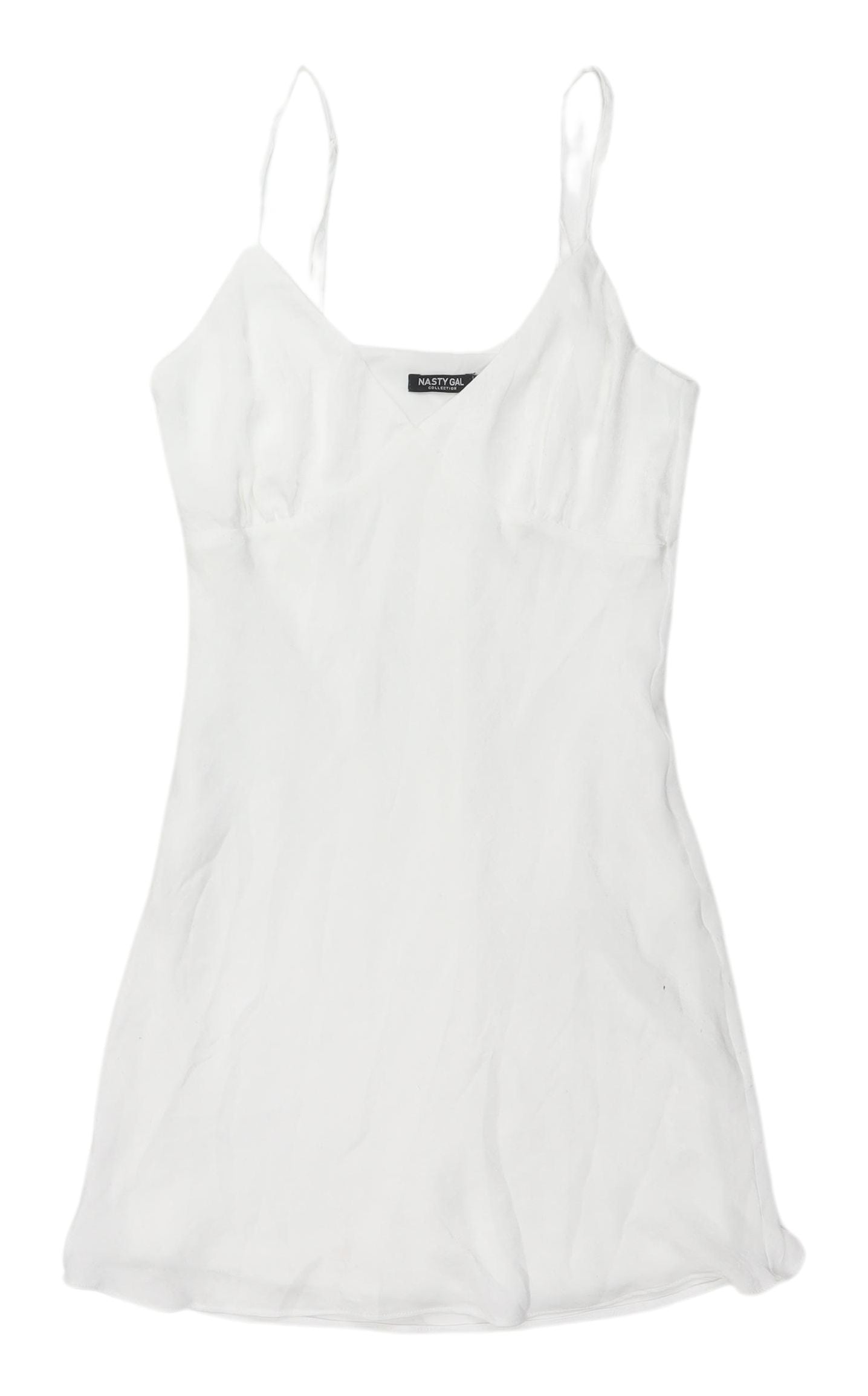 Nasty Gal White Slip Dress, UK 8, Women's Classic Summer Style