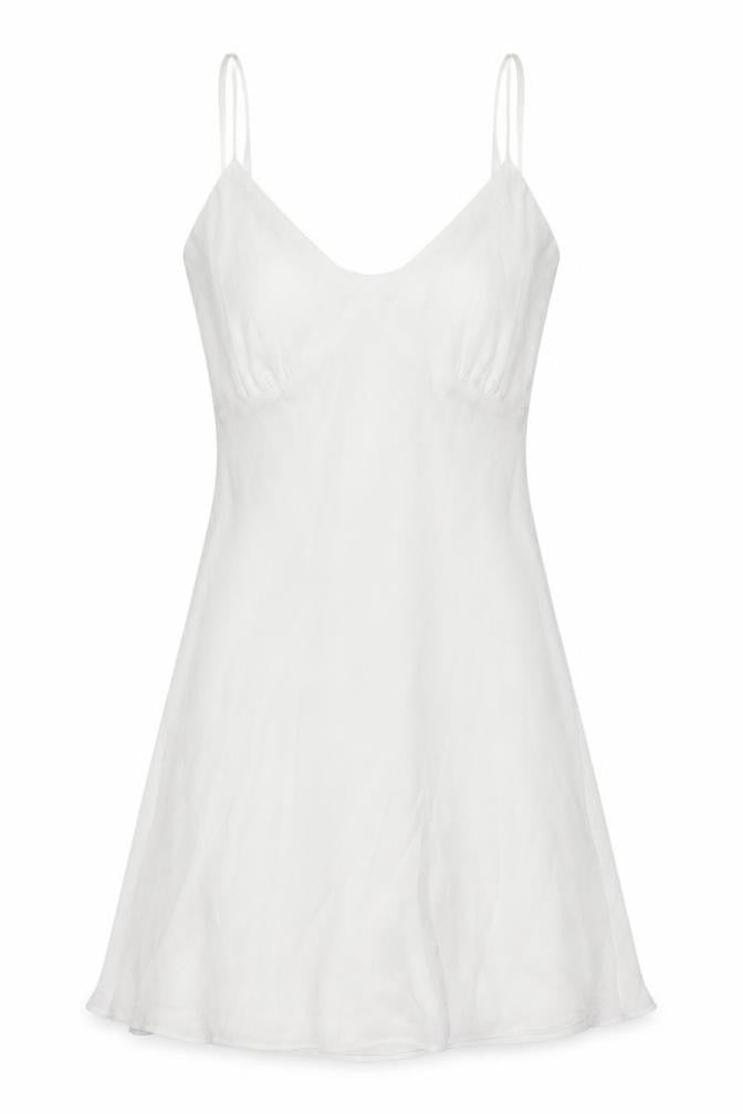 Nasty Gal White Slip Dress, UK 8, Women's Classic Summer Style