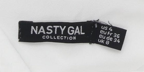 Nasty Gal White Slip Dress, UK 8, Women's Classic Summer Style