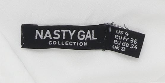 Nasty Gal White Slip Dress, UK 8, Women's Classic Summer Style