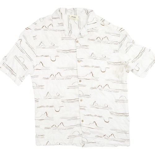 Pull & Bear Men's M White Graphic Short Sleeve Shirt