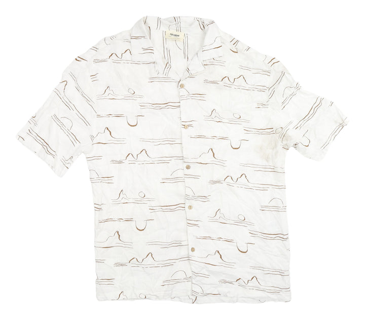 Pull & Bear Men's M White Graphic Short Sleeve Shirt