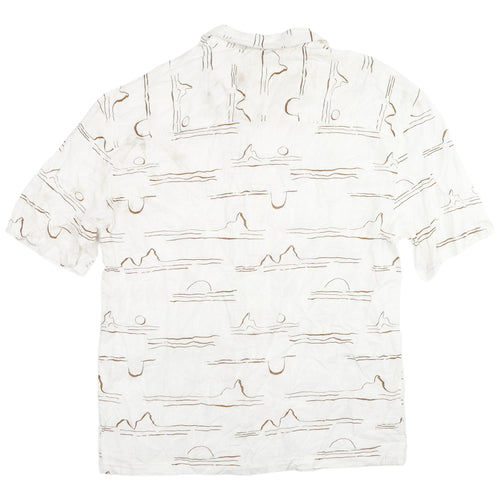 Pull & Bear Men's M White Graphic Short Sleeve Shirt