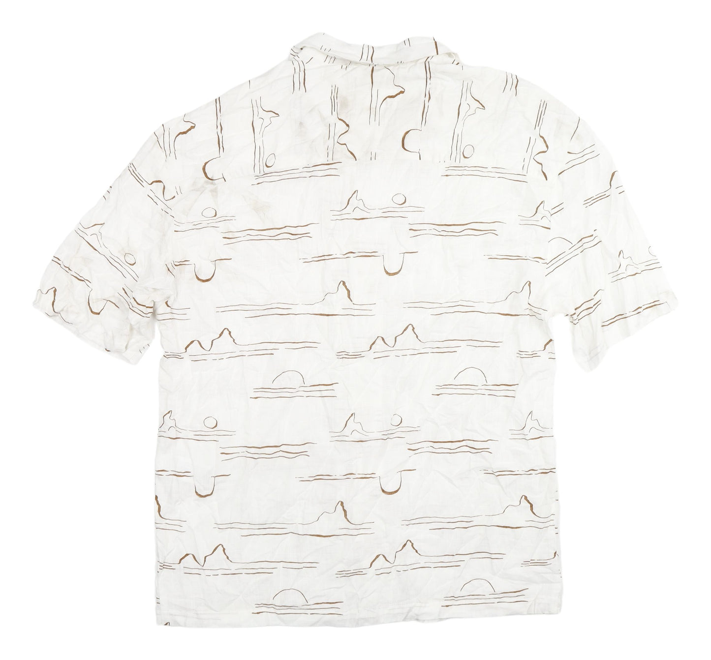 Pull & Bear Men's M White Graphic Short Sleeve Shirt