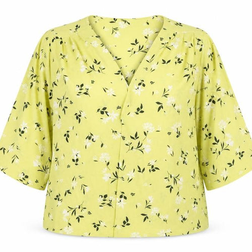 Bonmarché Women's Yellow Floral Blouse 3/4 Sleeve Size 18