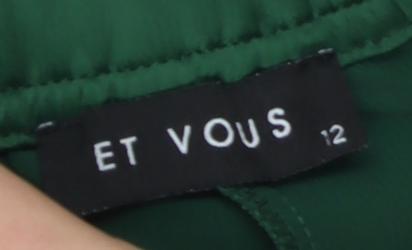 Et Vous Women's Green Relaxed Trousers Size 12