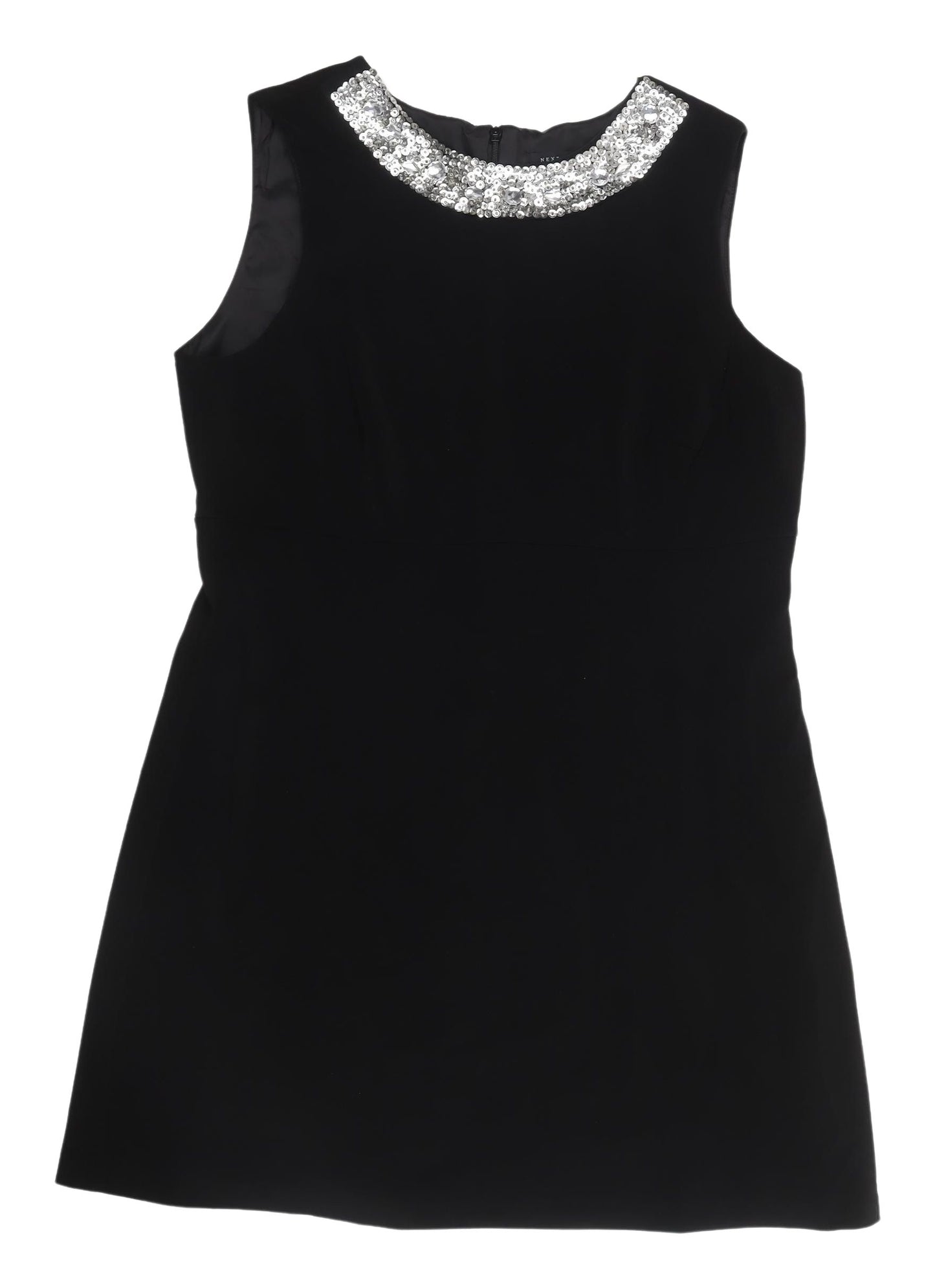 Next Women's Black Shift Dress, Size 16, Sequin Detail