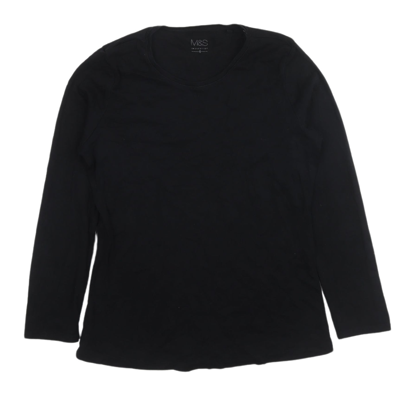 Marks and Spencer Women's Black Long Sleeve T-Shirt 14