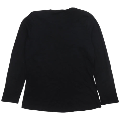 Marks and Spencer Women's Black Long Sleeve T-Shirt 14