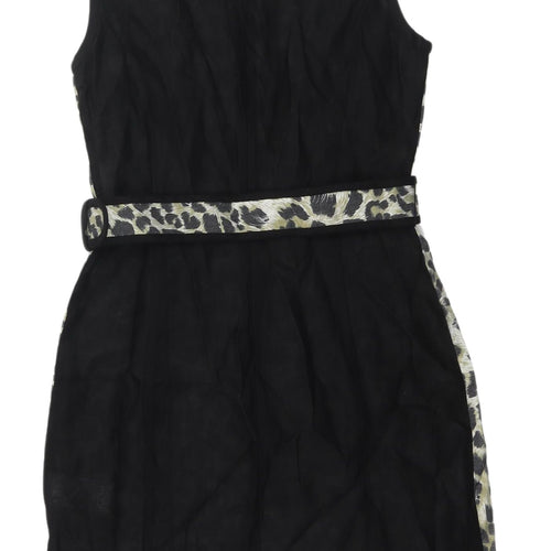 Jessica Women's Animal Print Belted Sleeveless Dress Size 8