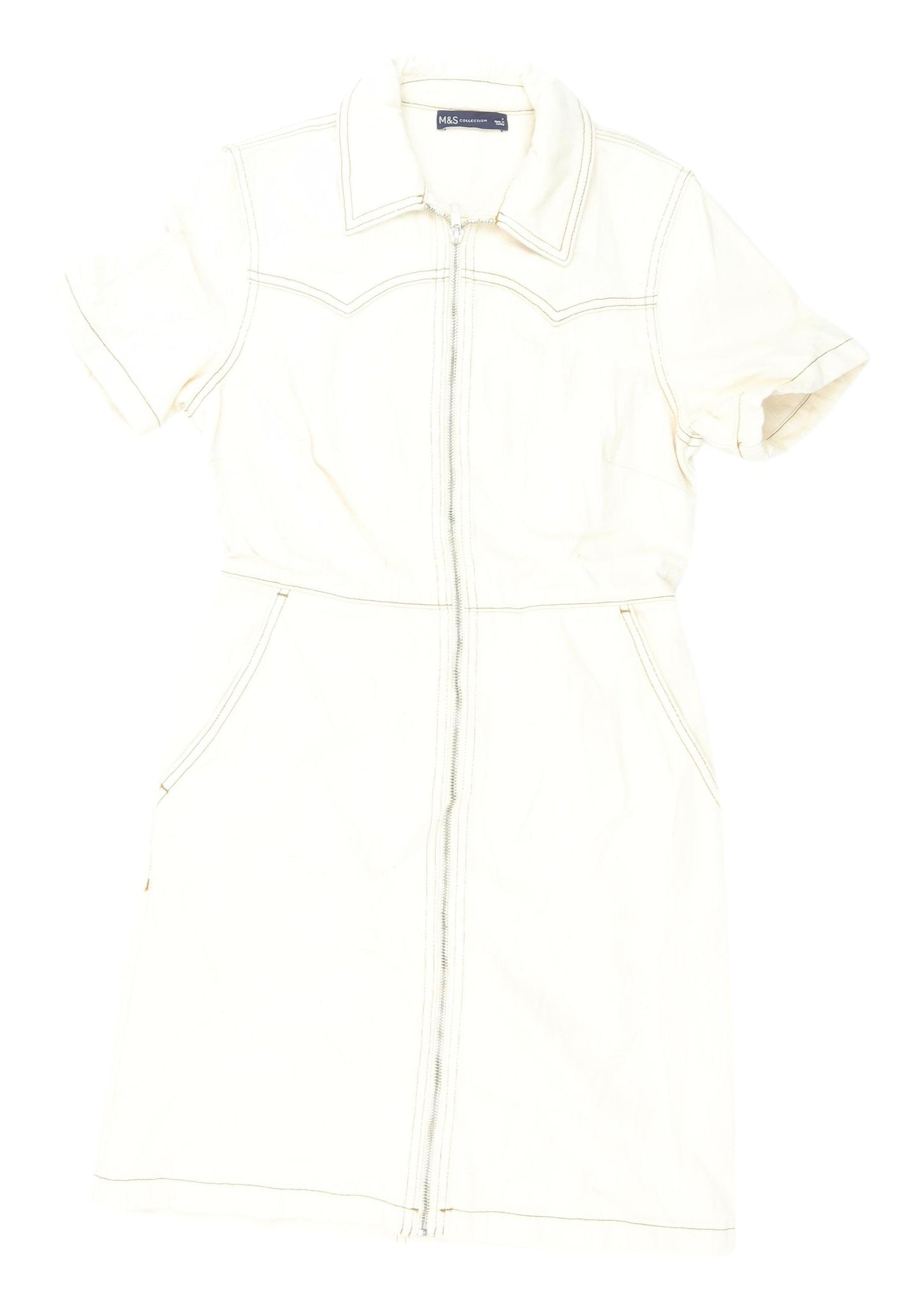 Marks and Spencer Women's Beige Shirt Dress Size 8