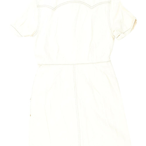 Marks and Spencer Women's Beige Shirt Dress Size 8