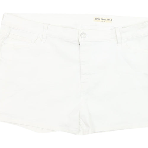 Marks and Spencer Women's White Chino Shorts Size 20