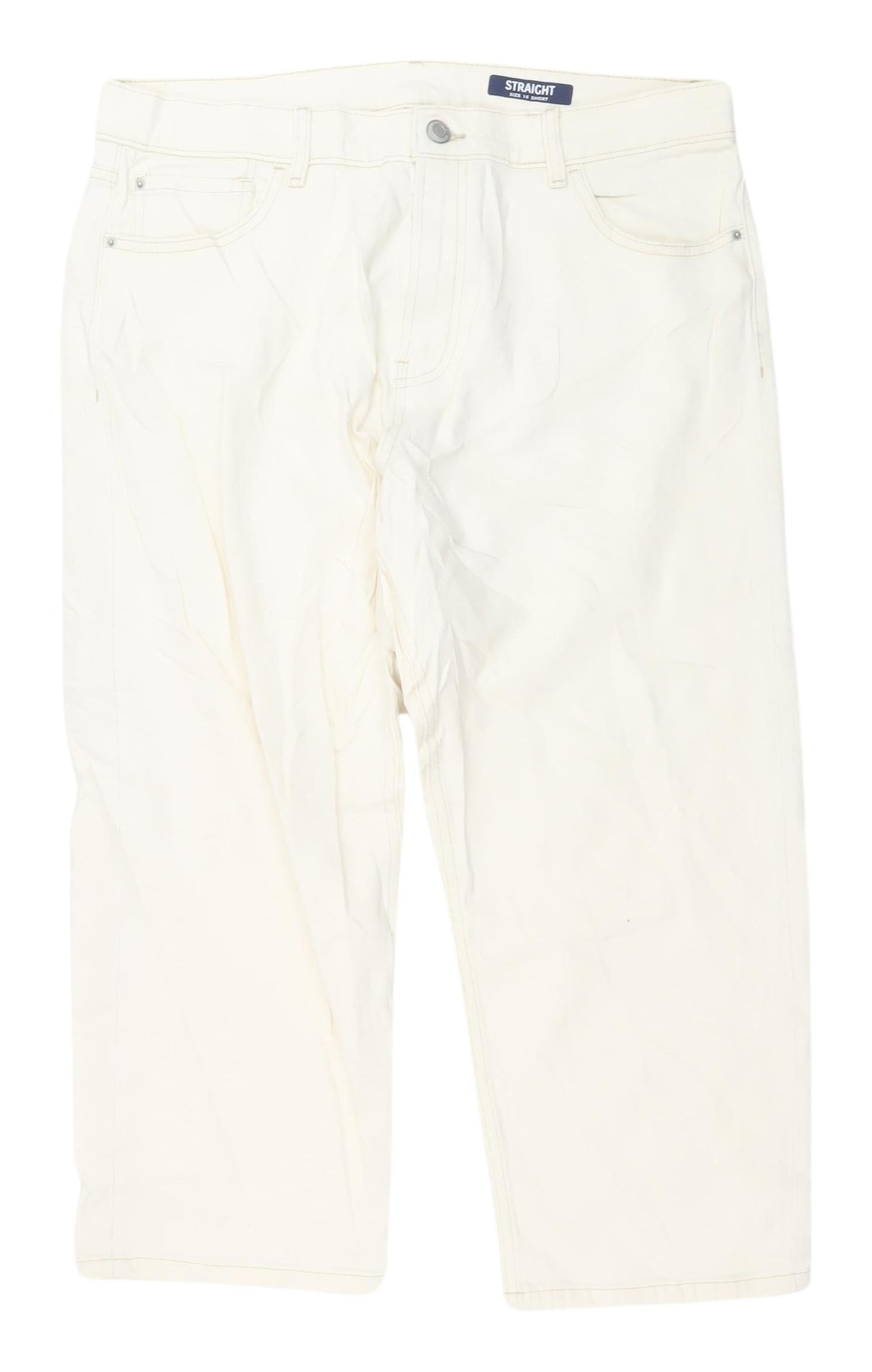 Marks and Spencer Women’s Ivory Straight Jeans, Size 16