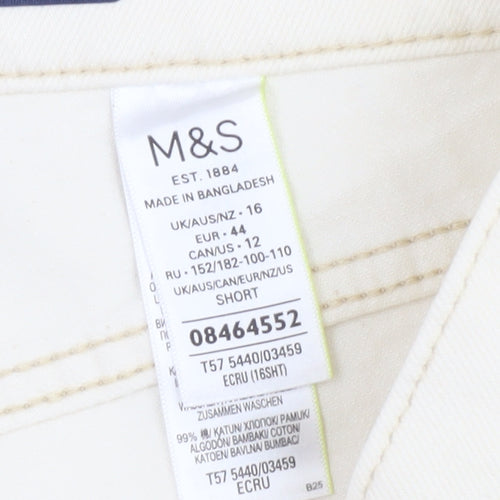 Marks and Spencer Women’s Ivory Straight Jeans, Size 16