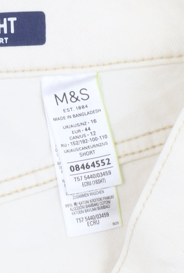 Marks and Spencer Women’s Ivory Straight Jeans, Size 16