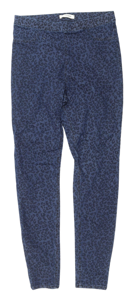 Marks and Spencer Women Blue Animal Print Jegging Size 14