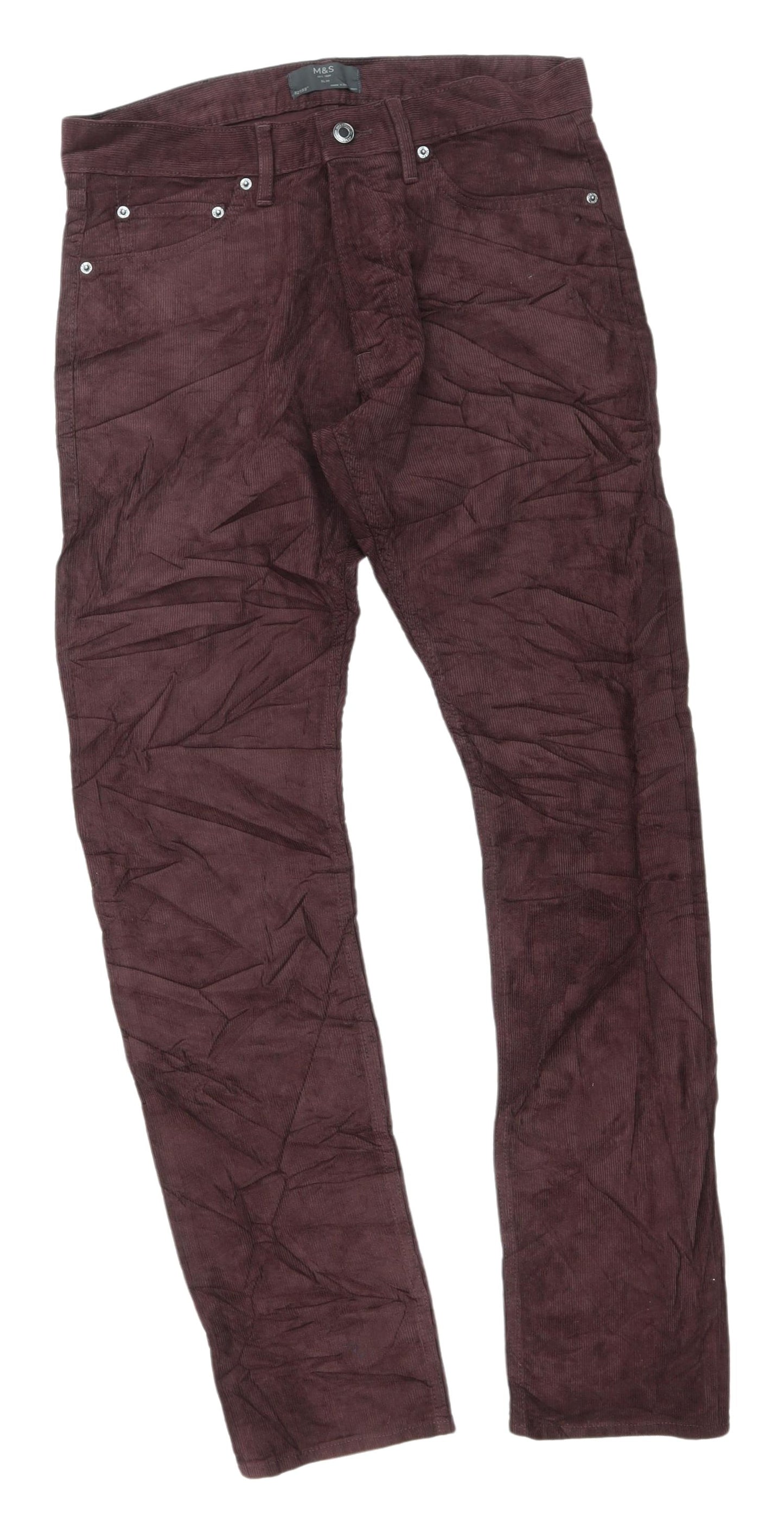 Marks & Spencer Men's Brown Corduroy Trousers Size 32