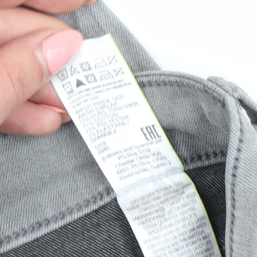 Marks & Spencer Women's Grey Regular Fit Jeans, Size 14