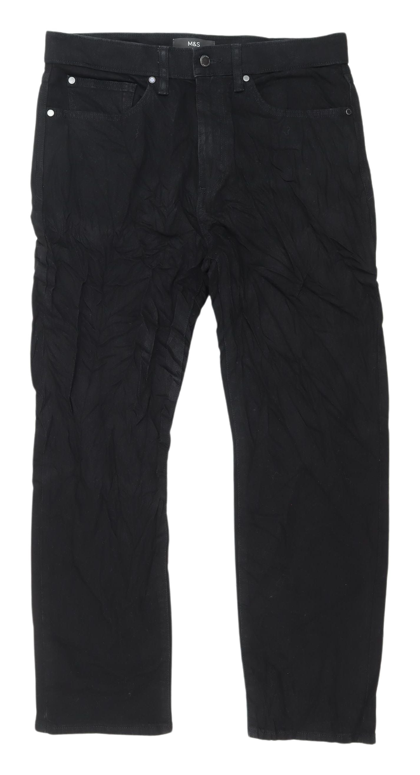 Marks and Spencer Men's Black Straight Jeans 32
