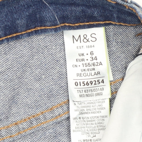 Marks & Spencer Women's Blue Straight Jeans Size 6