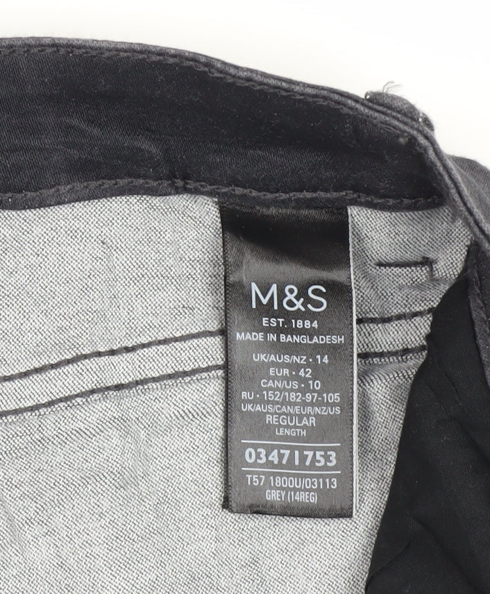 Marks and Spencer Women's Grey Straight Jeans Size 14