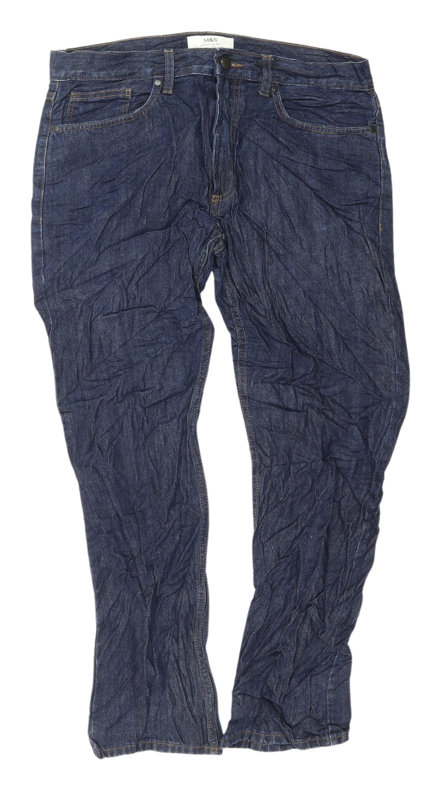 Marks and Spencer Men's Blue Straight Jeans 34