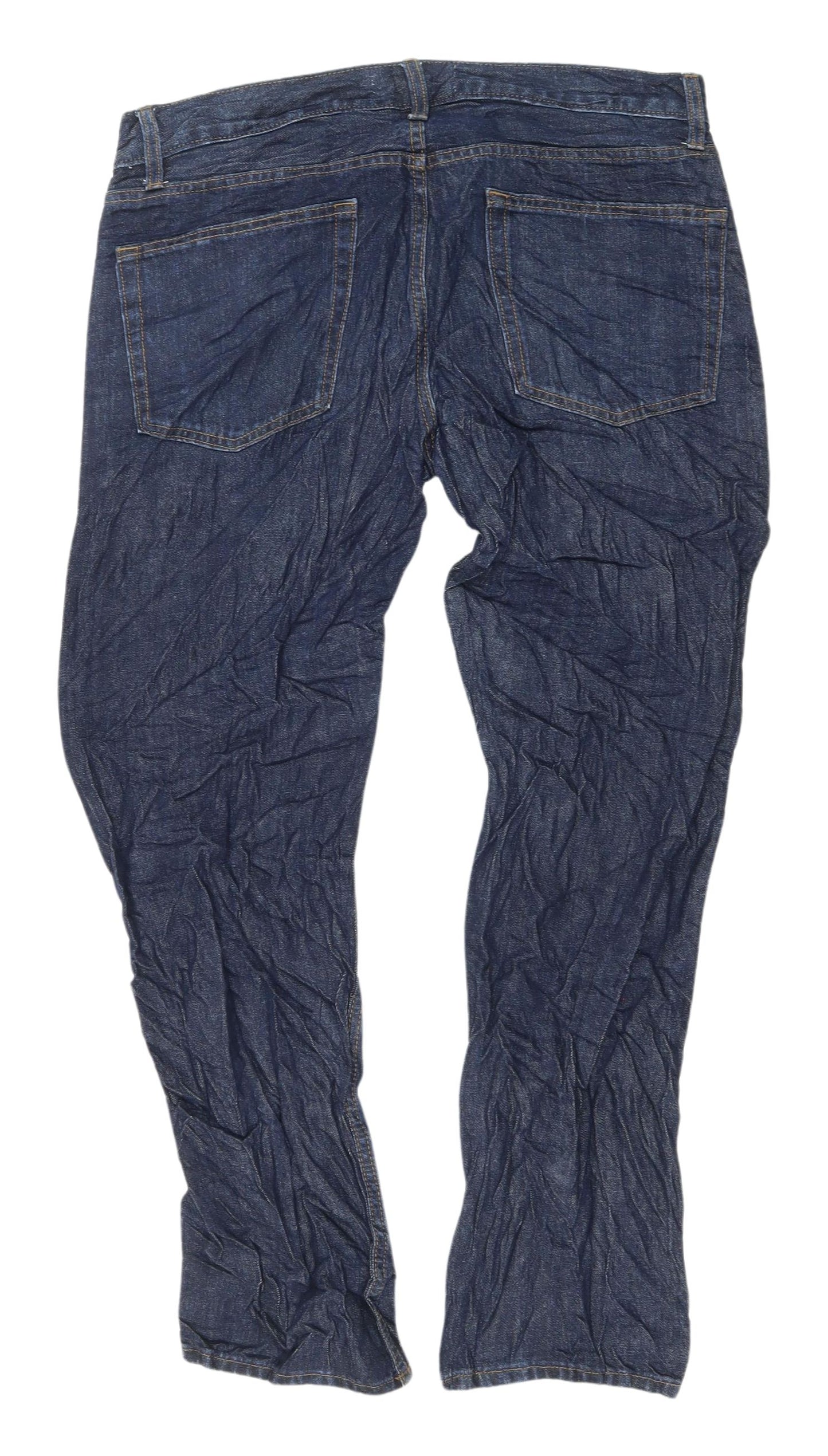 Marks and Spencer Men's Blue Straight Jeans 34