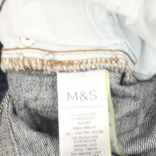 Marks and Spencer Men's Blue Straight Jeans 34