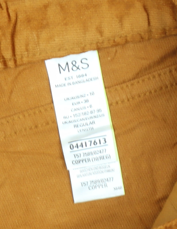 Marks and Spencer Women's Orange Corduroy Trousers