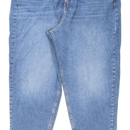 Marks and Spencer Blue Mom Jeans for Women, Size 18