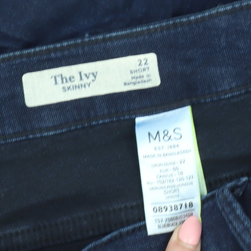 Marks and Spencer Women's Blue Skinny Jeans Size 22 Plus